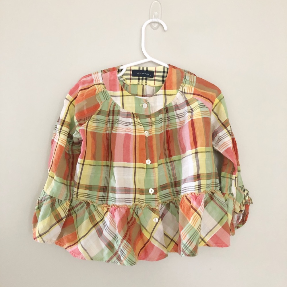 Burberry 3T girl lightweight button down shirt